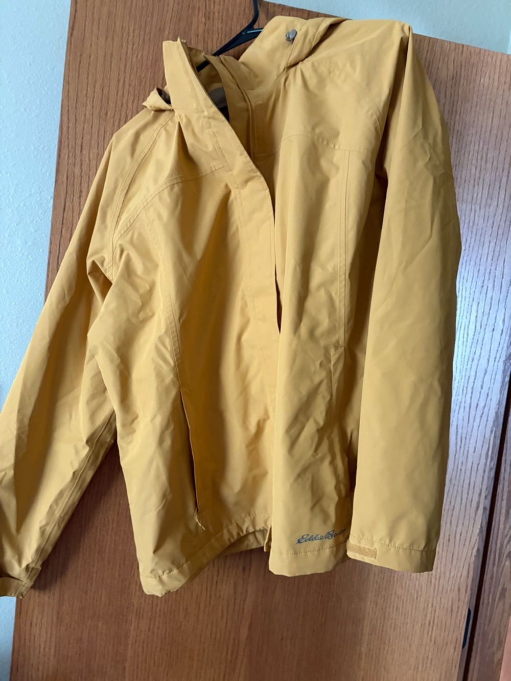 Eddie Bauer Yellow Hooded Rain Shell
